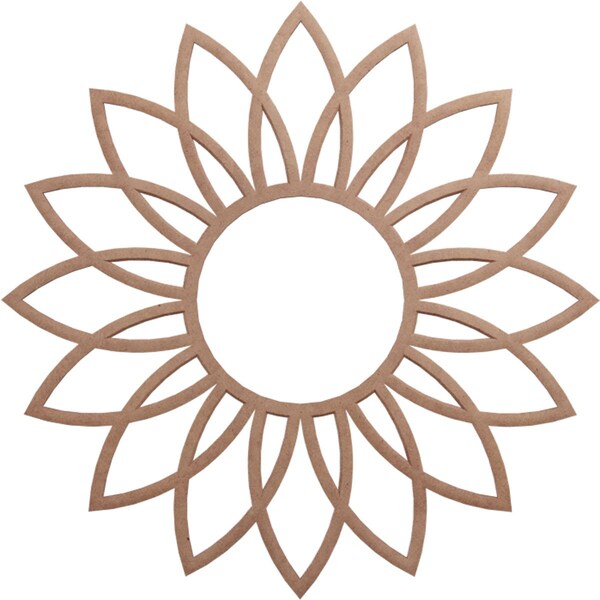 Ekena Millwork Daisy Wood Fretwork Pierced Ceiling Medallion, Wood (Paint Grade), 18"OD x 6 1/4"ID x 3/8"T CMWP18X18X0375DAMF - main